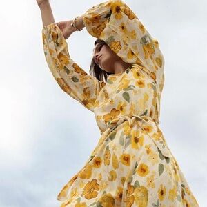 LILY AND LIONEL/Anthropologie  INDIAN SUNSET DRESS SECRET GARDEN - xl